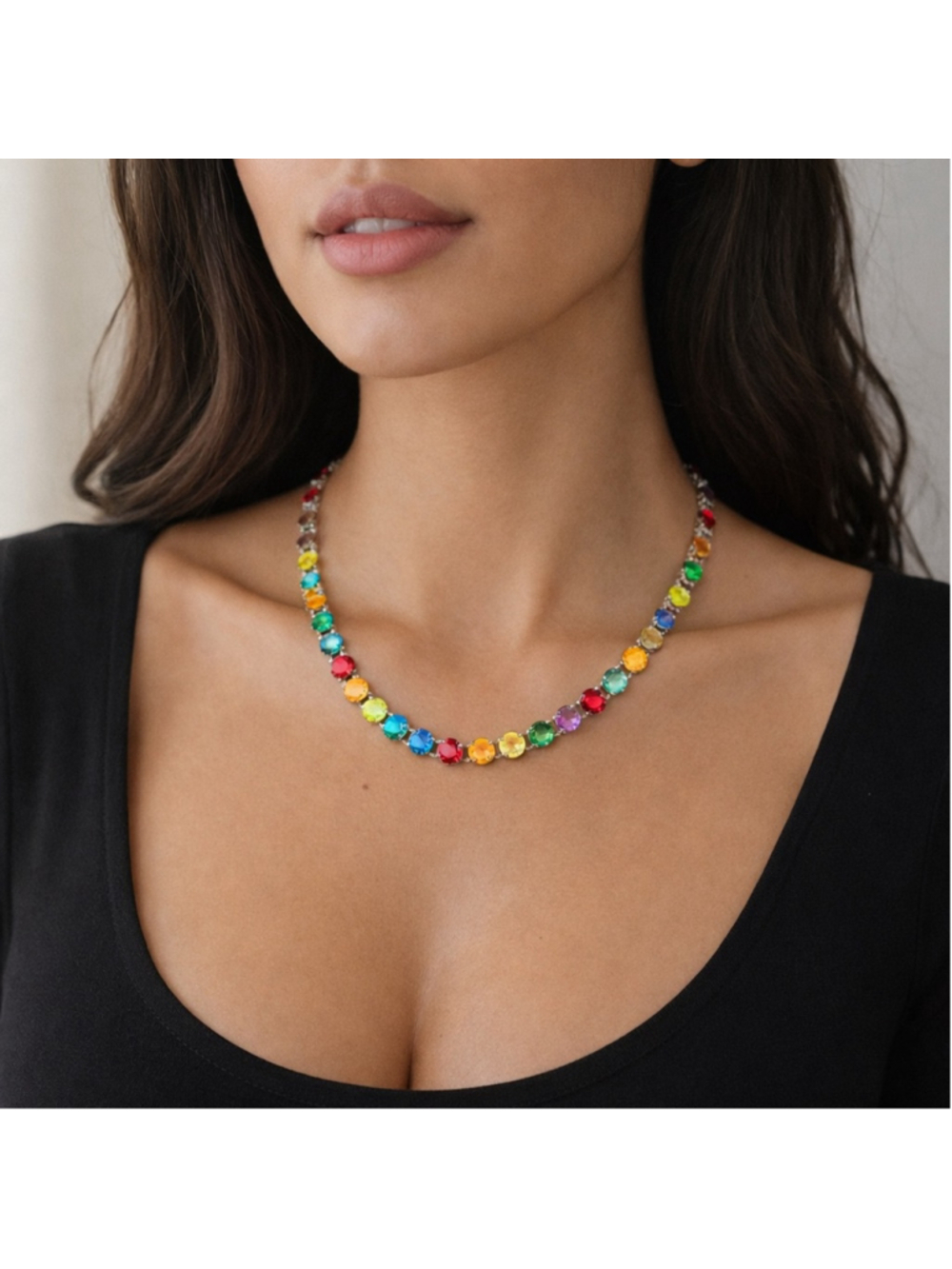 Handcrafted Cupchain necklace with Swarovski crystal